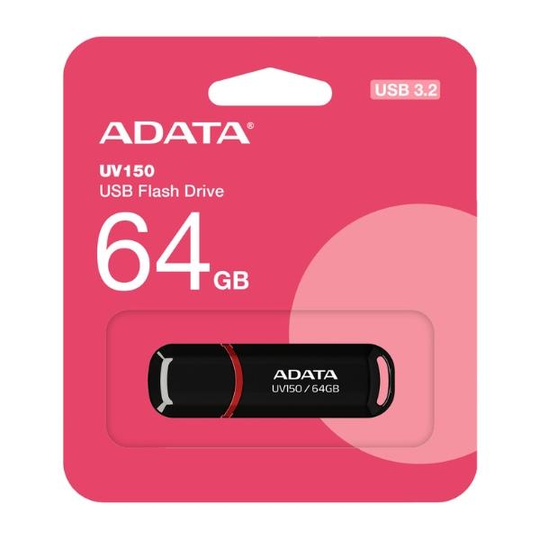 USBメモリ 64GB 5年保証 USB3.2 Gen1 A-DATA AUV150-64G-RBK...