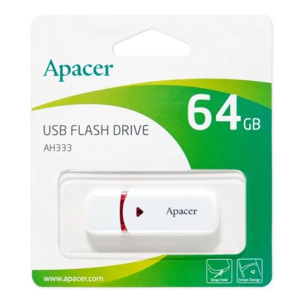 USBメモリ 64GB 5年保証 Apacer AP64GAH333W-1 キャップ式 USB2.0...