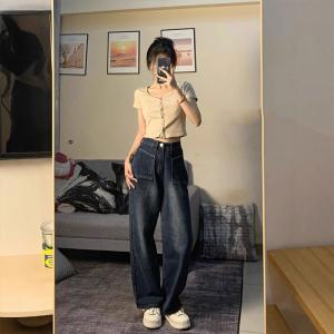デニム パンツ デニムパンツ レディース ワイ...の詳細画像2