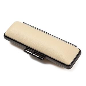 Airself 印鑑卸売工房 印鑑ケース PUレザー STソフト牛 ブラックメタル枠  はんこケース 印鑑入れ  最高級朱肉付
