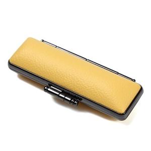 Airself 印鑑卸売工房 印鑑ケース PUレザー STソフト牛 ブラックメタル枠  はんこケース 印鑑入れ  最高級朱肉付