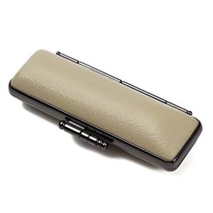 Airself 印鑑卸売工房 印鑑ケース PUレザー STソフト牛 ブラックメタル枠  はんこケース 印鑑入れ  最高級朱肉付