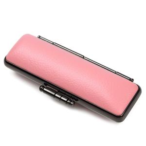 Airself 印鑑卸売工房 印鑑ケース PUレザー STソフト牛 ブラックメタル枠  はんこケース 印鑑入れ  最高級朱肉付