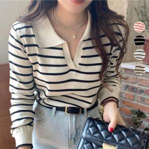 ポロシャツ ポロ ニットポロ ニット 長袖ポロ レディース