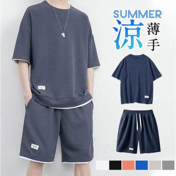 セットアップ メンズ 上下セット 夏服 半袖 スウェット 薄手 ハーフパンツ 接触冷感 ルームウェア...