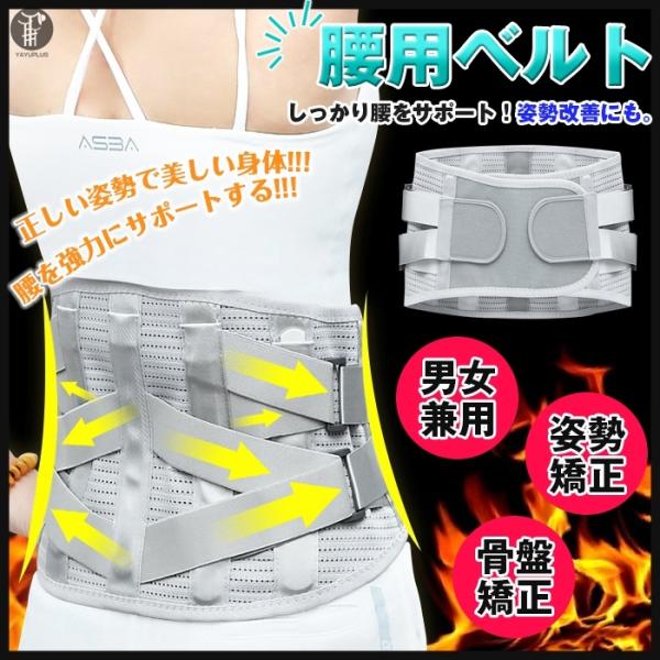 腰痛ベルト 腰痛 コルセット 男女兼用 腰用ベルト 腰椎 骨盤ベルト 腰サポーター 女性 男性 骨盤...