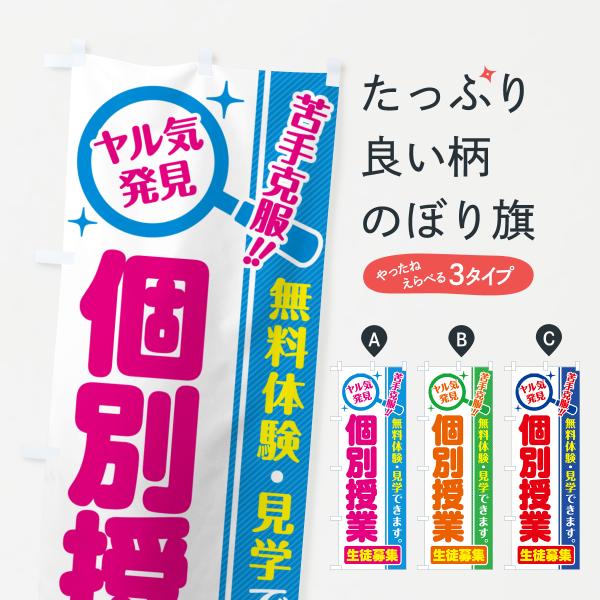のぼり旗 個別授業・生徒募集・無料体験・見学