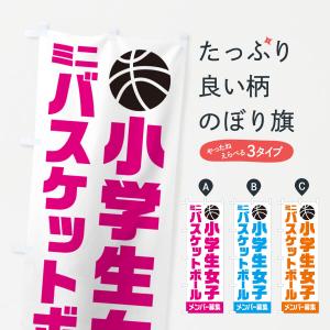 のぼり旗 小学生女子ミニバスケットボール・メンバー募集｜goods-pro