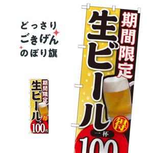 期間限定生ビール一杯１００円 のぼり旗 SNB-172｜goods-pro