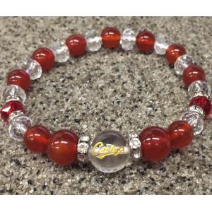 プロ野球 広島東洋カープ グッズ天然石ブレスレットゴールドLサイズ-179