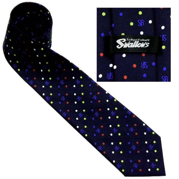 プロ野球球団ネクタイ  東京ヤクルトスワローズ ネクタイ YSロゴ グリーンドット-272