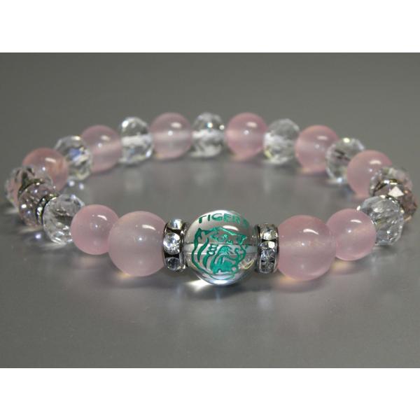 プロ野球 阪神タイガース グッズ TORACO トラ子 天然石ブレスレット 水晶/ローズクオーツ/ク...