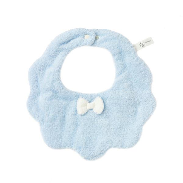 楠橋紋織 スタイ わた媛ベビー リボン付き雲スタイ ブルー 80サイズ(1-66276-90-B)