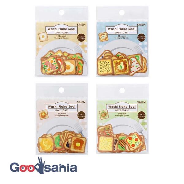 カミイソ産商 フレークシール SAIEN LOVE TOAST (Egg・Sweets・Jam＆Bu...