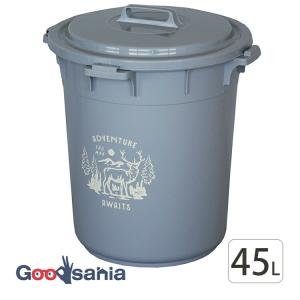 平和工業 ゴミ箱 フタ付き 丸型カラーペール 45L 日本製 クールグレー
