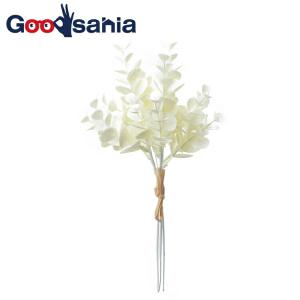 アスカ 造花 ミニユーカリ バンチ クリームホワイト 全長約26cm 葉径約1〜2cm A-43856-011 1束(3本組)