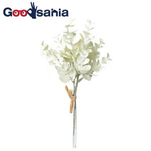 アスカ 造花 ミニユーカリ バンチ クリームグリーン 全長約26cm 葉径約1〜2cm A-43856-053A 1束(3本組)