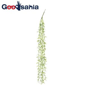 アスカ 造花 グラスリーフ ハンギング ブッシュ クリームグリーン 全長約103cm 葉径約2〜3.5cm A-43863-053A