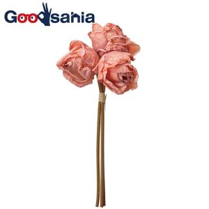 アスカ 造花 ローズ バンチ アンティークピンク 全長約26cm 花径約6cm A-34407-003A 1束(3本組)