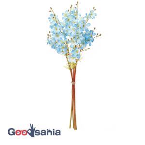 アスカ 造花 ワックスフラワーバンチ ブルー 全長:約33cm、花径:約2〜3.5cm 1束(6本組) A-34512-009