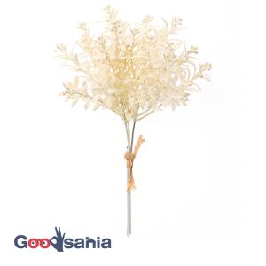アスカ 造花 ミニリーフバンチ クリームホワイト 全長:約23cm、幅:約16cm 1束(3本組) A-44116-011