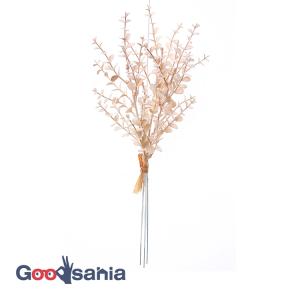 アスカ 造花 ミニユーカリバンチ ペールピンク 全長:約33cm、幅:約13cm 1束(3本組) A-44117-003B