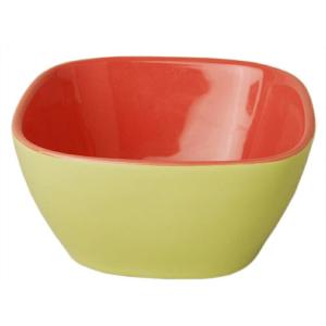 シナノインターナショナル 小鉢 スクエアボウル 深型 Sクル グリーン/ピンク  J0735-003GRPK セール