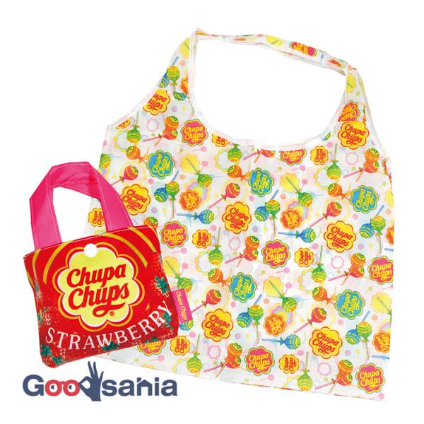 ジェイズプランニング エコバッグ チュッパチャプス ストロベリー ホワイト 約34×42.5cm F...