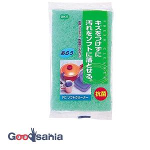 オーエ キッチンスポンジ FC ソフトクリーナー 約11×6.6×3.4cm 日本製 グリーン
