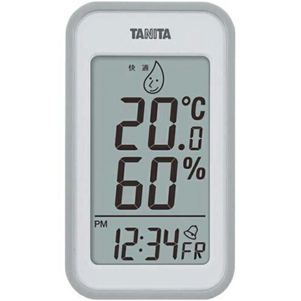 タニタ TANITA デジタル温湿度計 置き掛け両用タイプ/マグネット付 グレー TT-559-GY