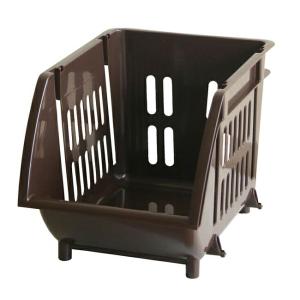 平和工業 積み重ねバスケット スリム ナチュラルブラウン 36.5×26×23cm