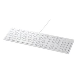 BUFFALO フルキーボード USB接続 パンタグラフ Macモデル ホワイト BSKBM01WH｜goodselect-shop