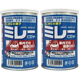 ミレービスケット 車載 100g 2缶 車載用 保存缶 非常食 防災 非常用食品 車 高知名物