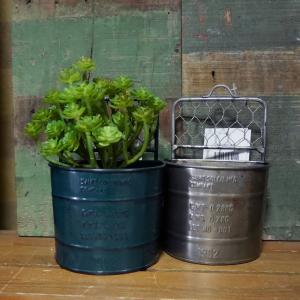 ブリキ バケツ インテリア コロナ アンティーク ガーデニング アンティーク 2連 ブリキ バケツ HEARTFUL GARDEN ガーデニング