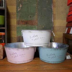 ブリキ バケツ インテリア コロナ アンティーク ガーデニング アンティーク 2連 ブリキ バケツ HEARTFUL GARDEN ガーデニング