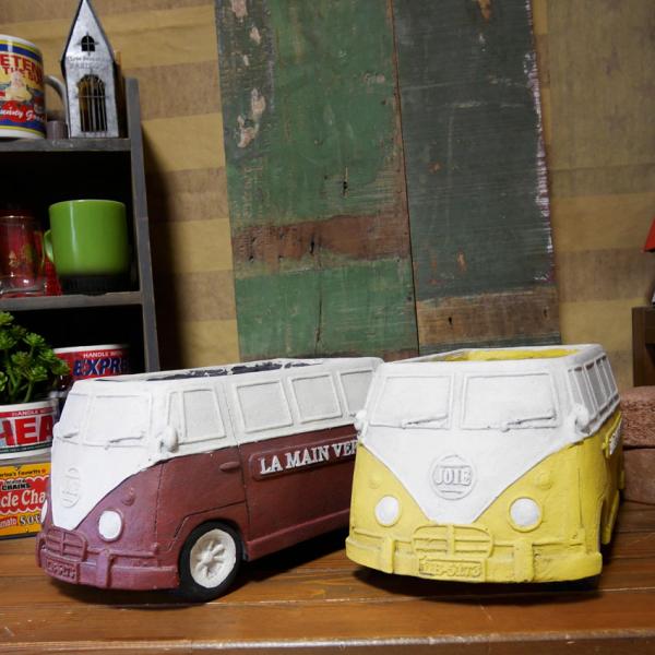 クラシックカーポット ワーゲンバス LLサイズ ガーデニング プランター CLASIC CAR LA...