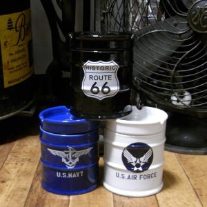 ドラム缶灰皿 アメリカン 卓上灰皿 陶器製灰皿