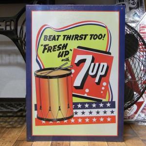 セブンアップ アメリカンサインボード 7UP メタルサイン ブリキ看板