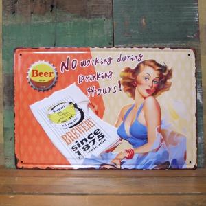 ティン サイン ICE COLD BEER ブリキ看板 ビール アメリカン雑貨