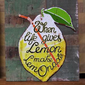アンティーク エンボスプレート Lemon Lemonade ブリキ看板 レモネード インテリア｜goodsfarm