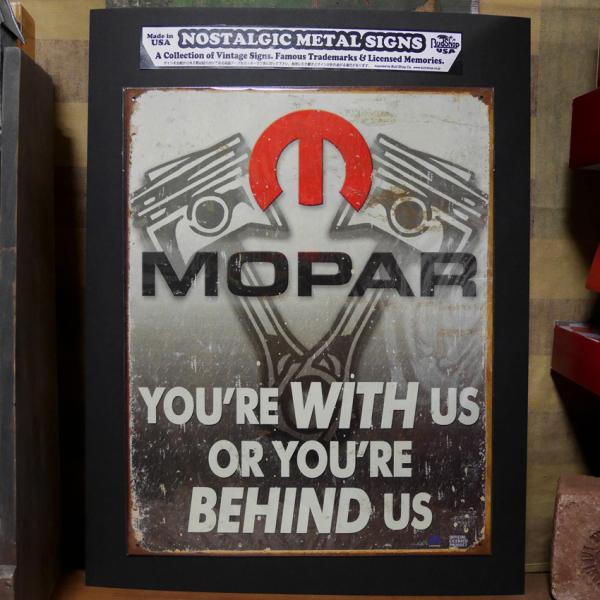 MOPAR BEHIND US MS2015 ティンサイン アメ車 モパー インテリア ブリキ看板 ...