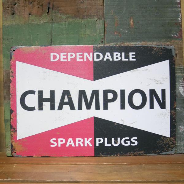CHAMPION アメリカンサインボード インテリア チャンピオン A4サイズ ブリキ看板