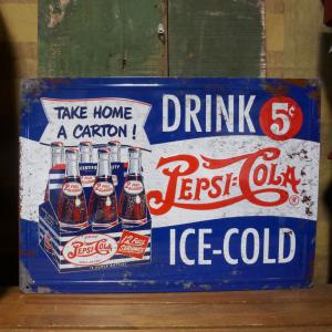 PEPSI（ペプシ） ダイカットエンボスメタルサイン PEPSI COLA 6 PACK