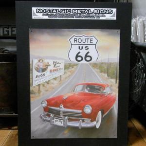 ルート66 ブリキ看板 ROUTE66 ティンサイン アメリカン雑貨｜goodsfarm