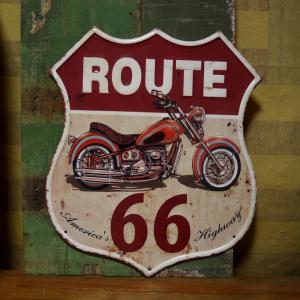 ルート66 アンティークエンボスプレート HISTORIC ROUTE66 ブリキ看板