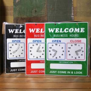 オープンクローズボード OPEN CLOSED BOARD サインプレート WELCOME｜goodsfarm