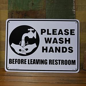 プラスチック サインプレート トイレ後手洗い Plastic Sign Board 看板 インテリア｜goodsfarm