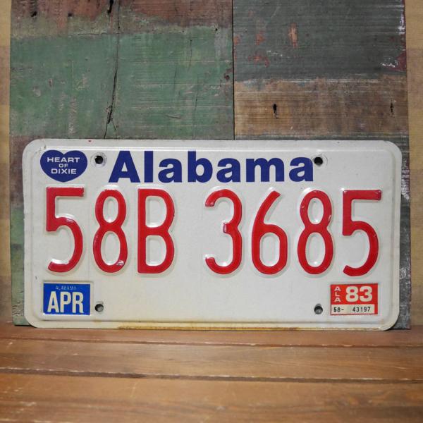 Alabama アメリカン ユーズドナンバープレート アラバマ州 ブリキ看板
