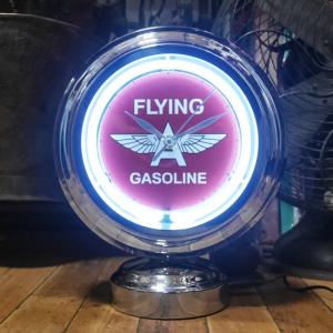 FLYING A ガスランプ ネオンクロック 置時計 フライングエース GASLAMP NEON CLOCK｜goodsfarm