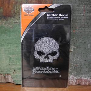 Harley-Davidson Glitzer Sticker Totenkopf - Selbstklebender Aufkleber
